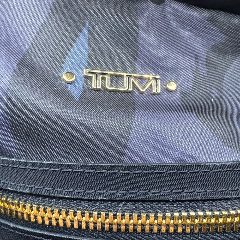 Tumi Navy and Black Floral Print Backpack